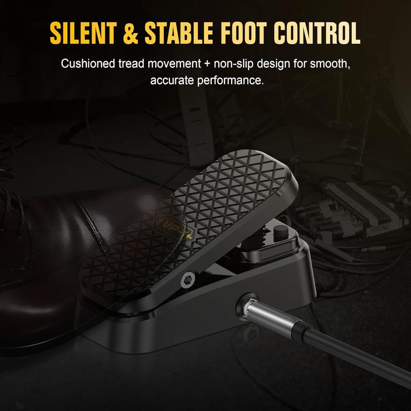 Lefiko Volume Expression Pedal for Electric Guitar – Dual-Function Passive Foot Controller, No Power Required, Silent Operation, Non-Slip Design, 1/4” Input/Output for Effects and Pedalboards - Image 4